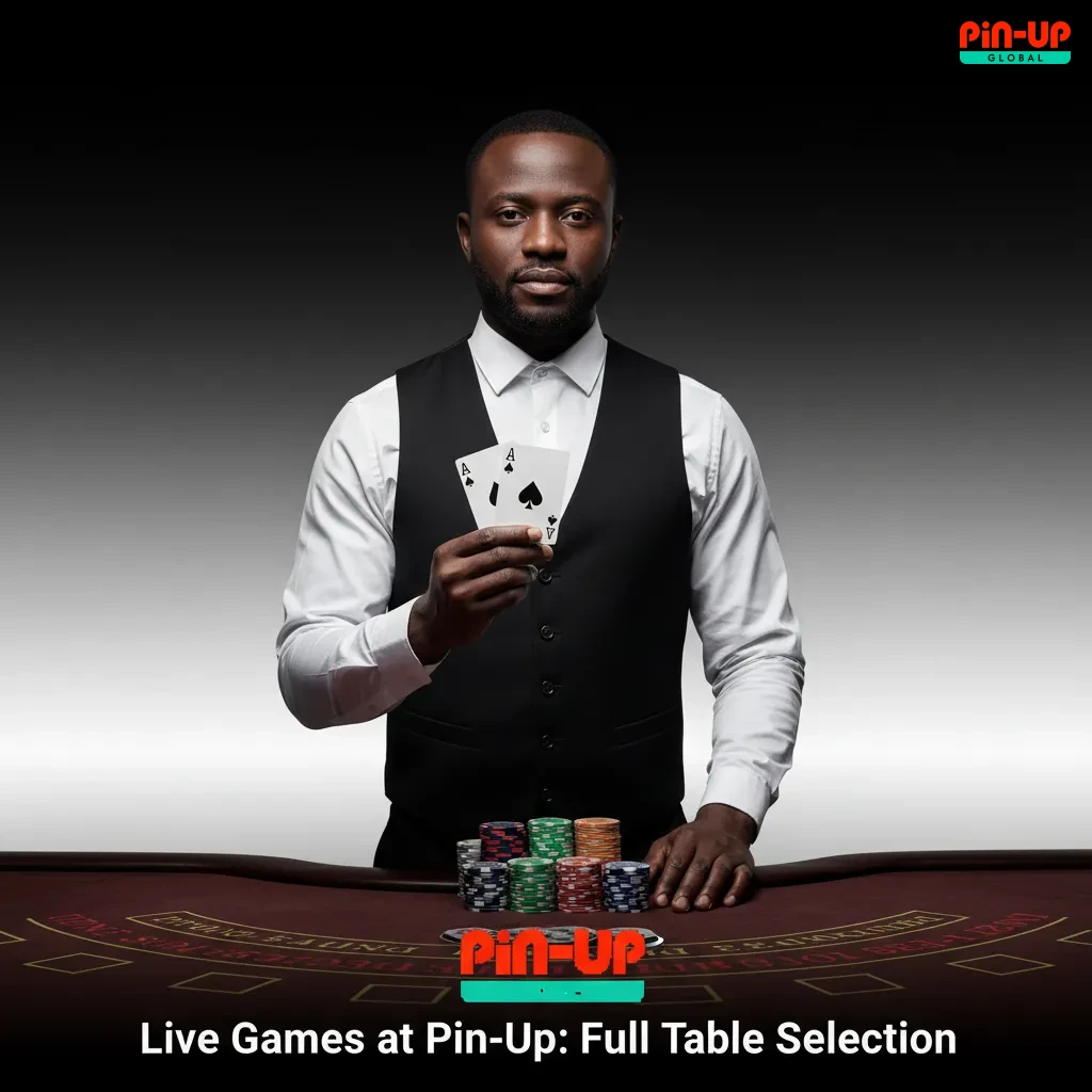 Pin-Up live casino lobby with 200+ tables; filter by provider, stakes, and type: roulette, blackjack, baccarat, poker