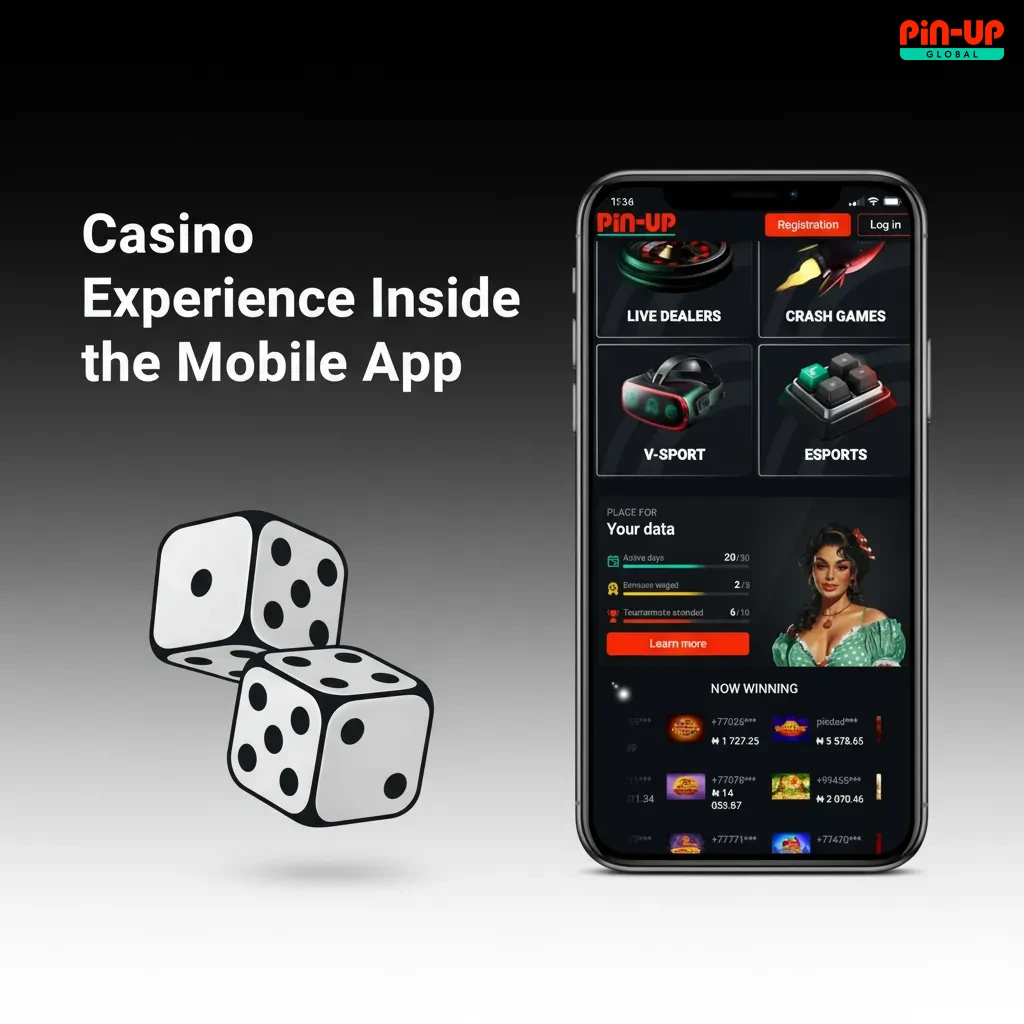 Mobile app casino hub with slots, tables, live dealer games, one-tap switch from sports, plus promos for free spins.