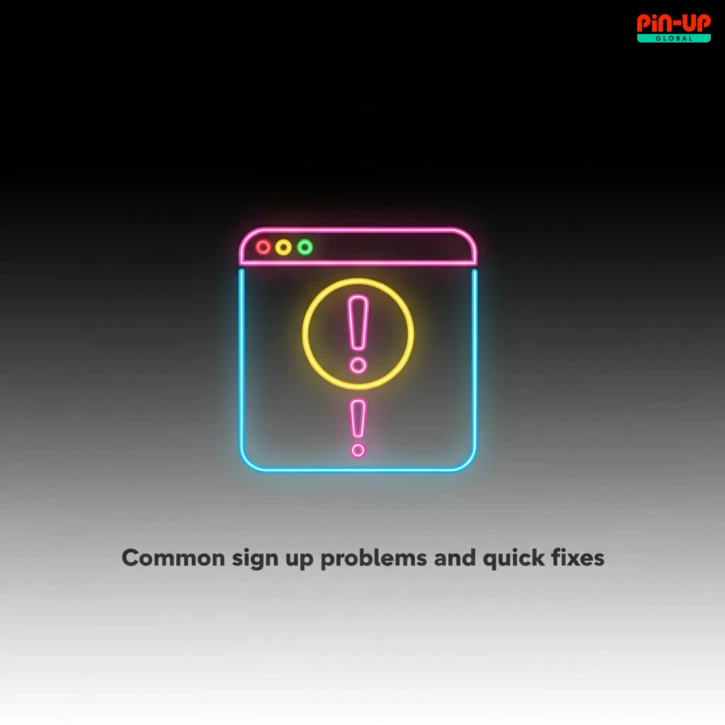 Infographic: sign-up problems and fixes—SMS code, expired email link, blurry ID, existing account, missing deposit.