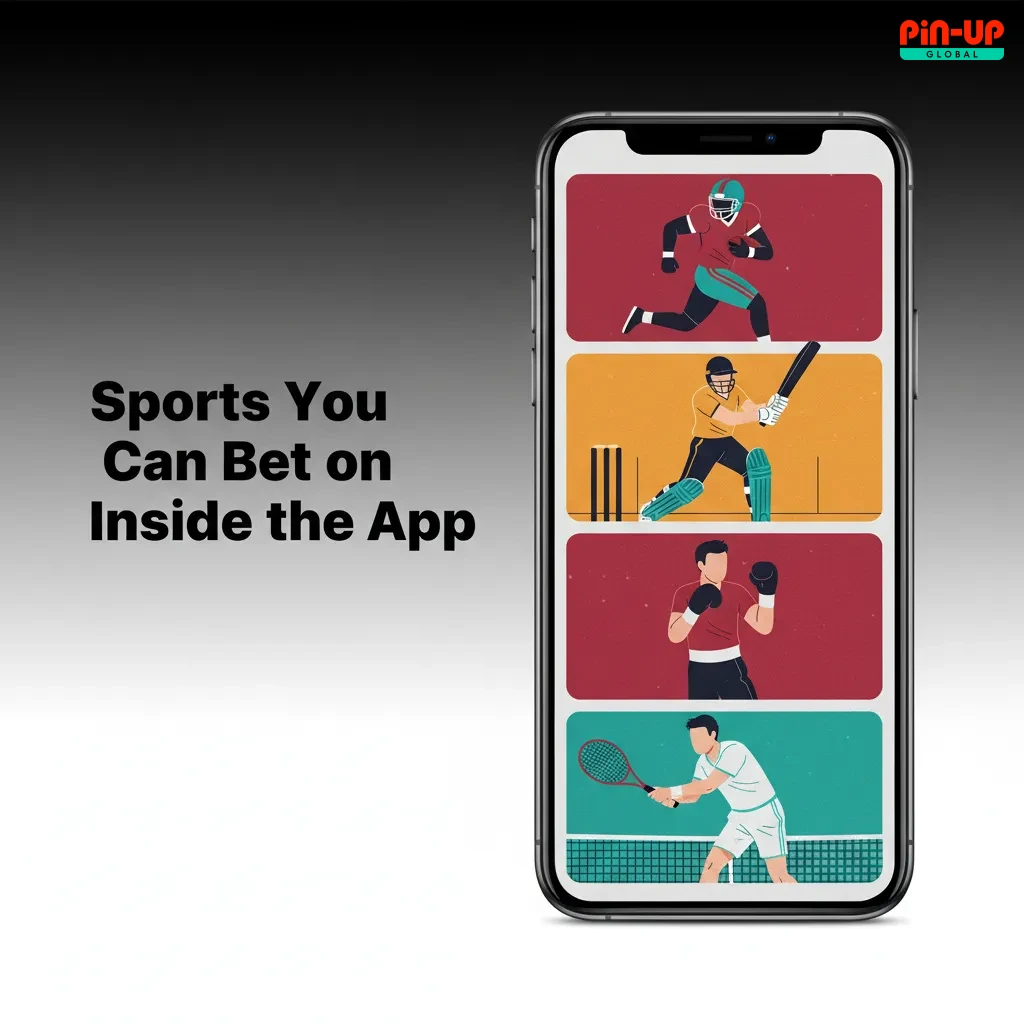 App screen with in-play and pre-match betting odds for football, basketball, tennis, cricket, hockey, MMA, boxing, esports