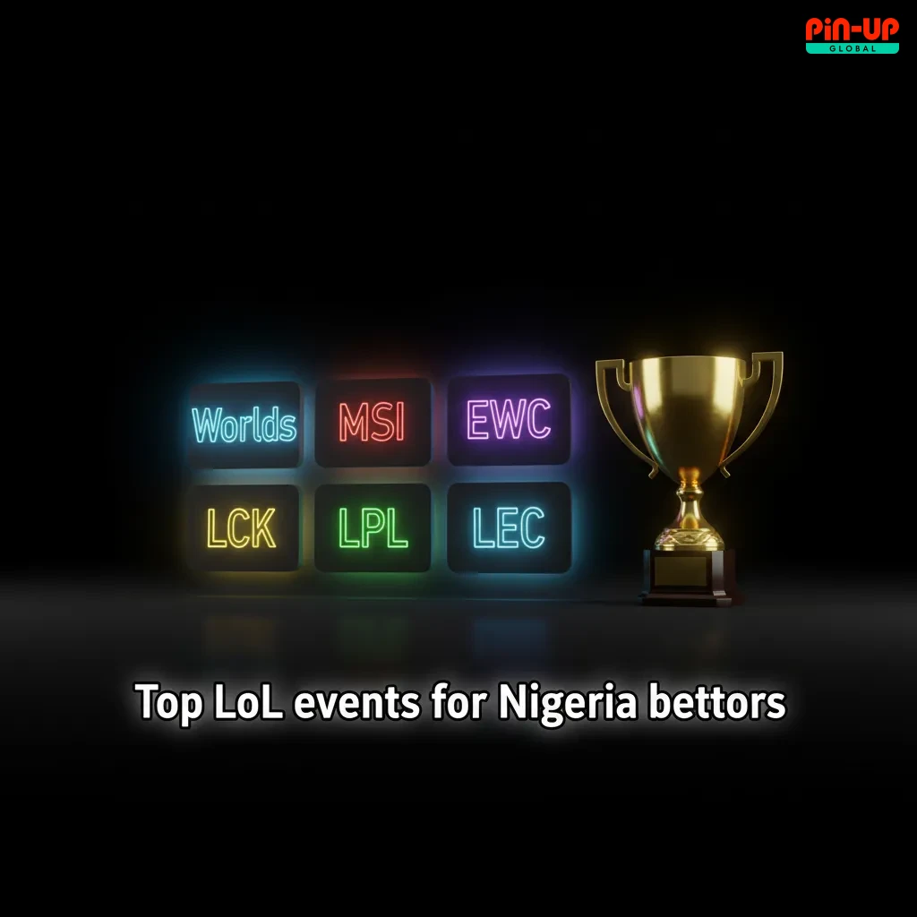 Top LoL events for Nigerian bettors: Worlds, MSI, EWC, LCK, LPL, LEC; premium odds and diverse betting markets.