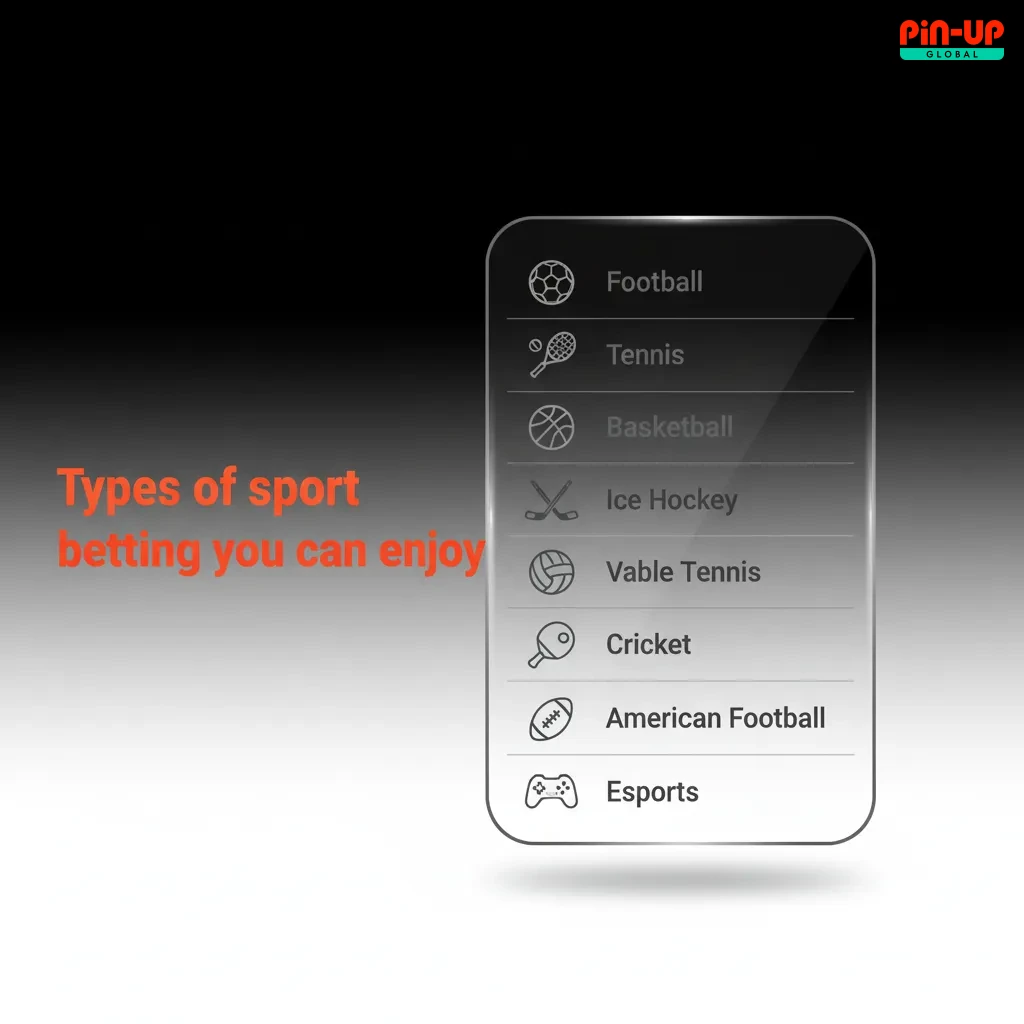 Sports betting options graphic: football, basketball, tennis, boxing, table tennis, top leagues and odds.