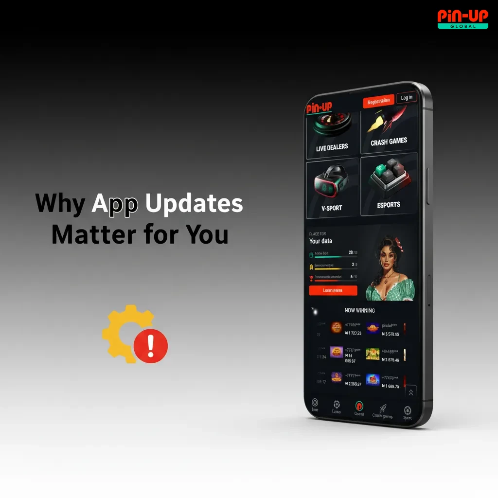 Phone with app update progress and icons for speed, security, streaming, games, and faster cashouts for smoother, safer use.