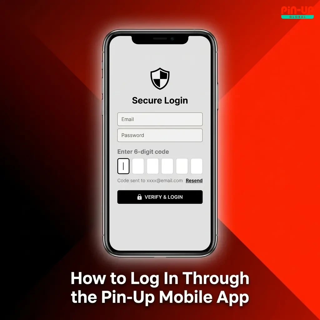 Pin-Up mobile app login screen on iPhone showing email, phone number, and password entry fields