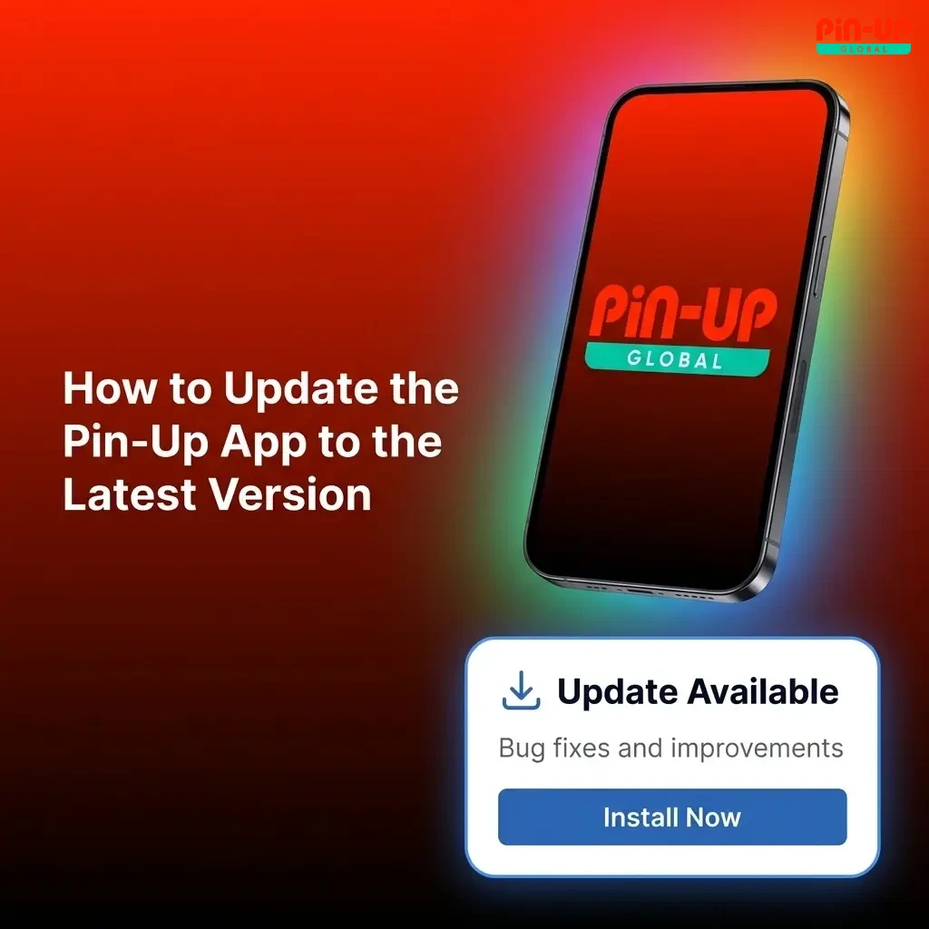 Pin-Up app update guide showing APK download for Android and automatic PWA refresh for iOS users