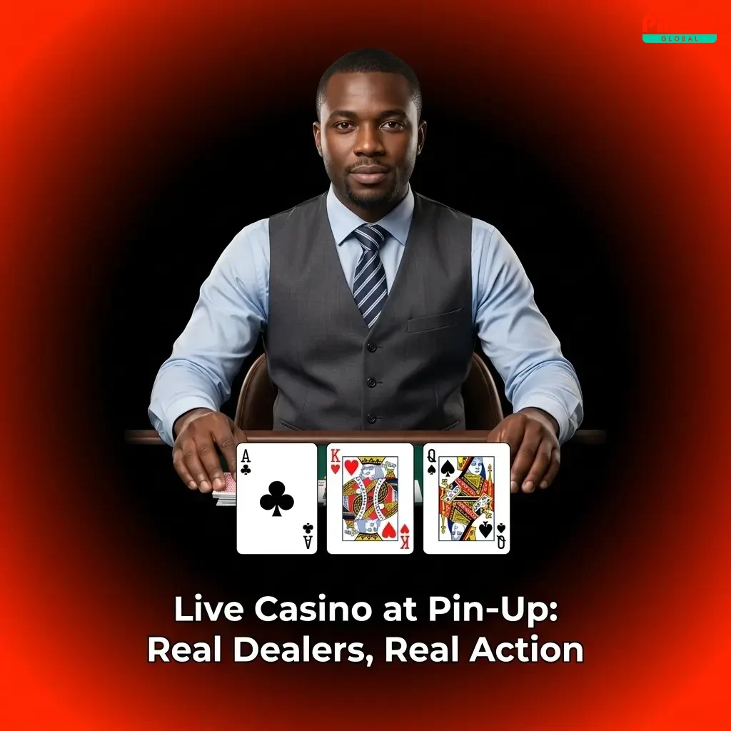 Pin-Up live casino with real dealers streaming HD roulette, blackjack, baccarat, poker, and game shows in real time