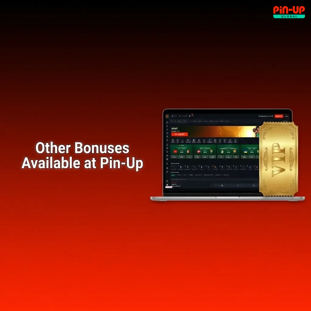 Pin-Up Nigeria bonuses including reload, cashback, free spins, accumulator boost, and VIP loyalty rewards
