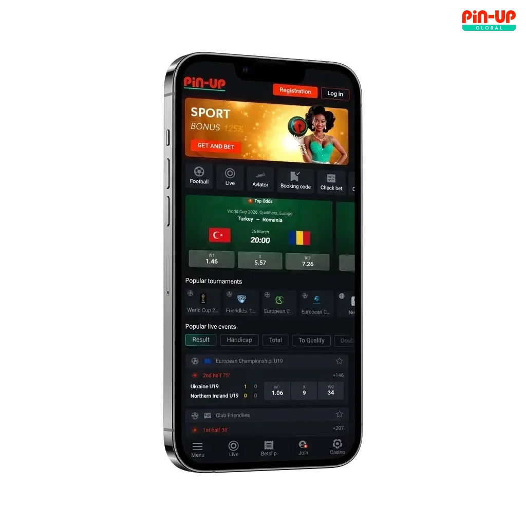 Pin-Up PWA app on Android and iOS for Nigerian players with welcome bonus and free spins offer