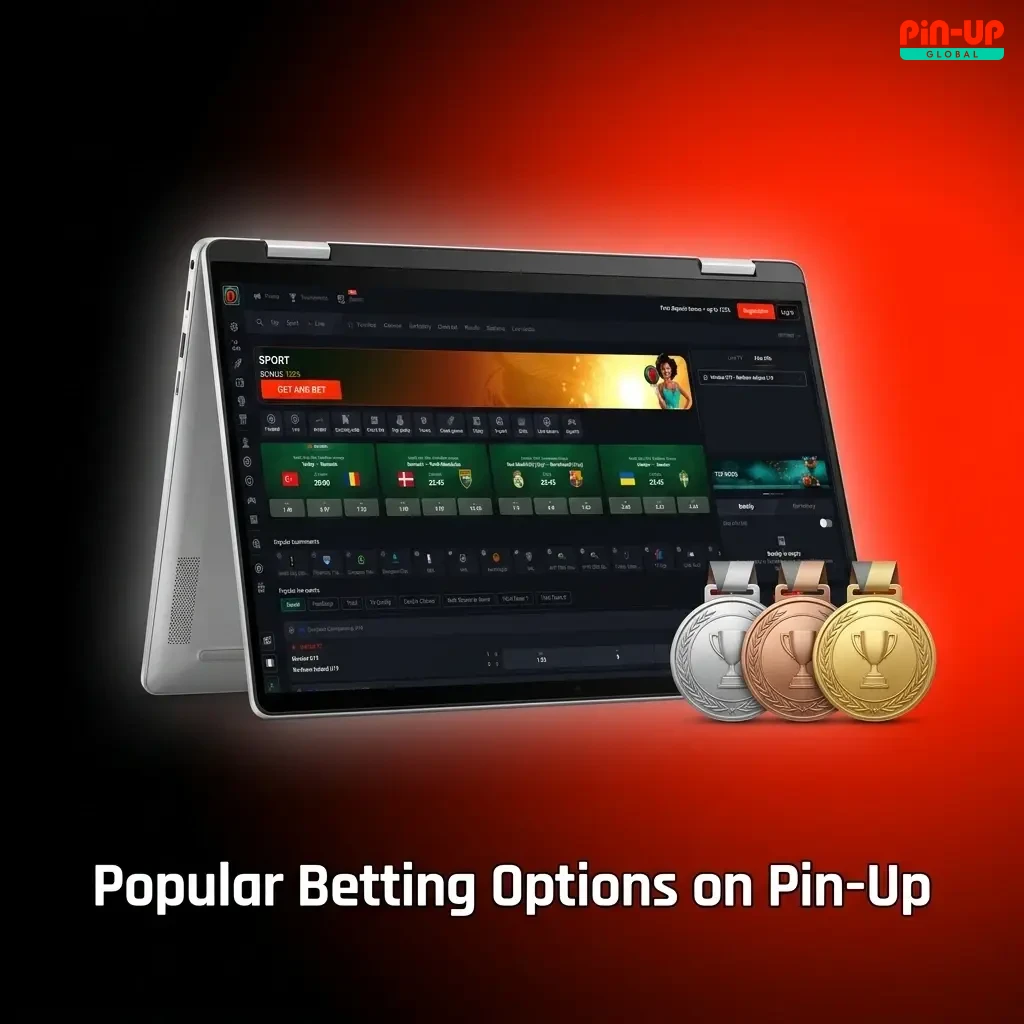 Popular Pin-Up betting options in Nigeria including live in-play, prematch line betting, and accumulator multi bets