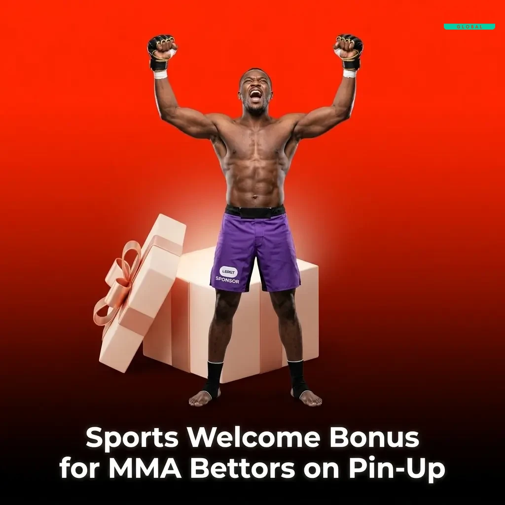 Pin-Up sports welcome bonus for MMA bettors showing deposit match offer and wagering requirements details